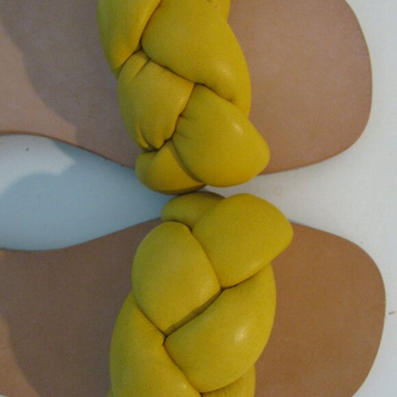 Kenneth Cole Slide Sandals Size 6 New NWOT Nellie Braid Yellow Shoe - Picture 3 of 5